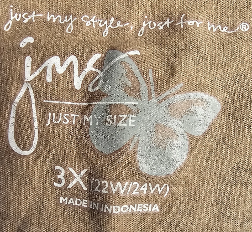 Camisa blusa Just My Size para mujer talla 3X 22W/24W marrón negro leopardo Foto 2 de 4