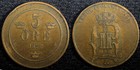 Sweden Oscar II Bronze 1877 5 Ore Mintage-514,000 SCARCE DATE KM# 736 (23 172) — photo 1