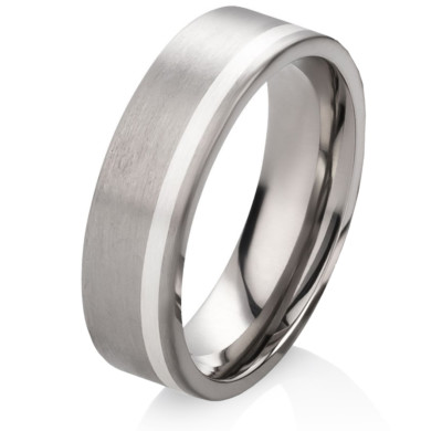 Verlobungsring Ehering Herrenring oder Damenring aus Titan und 925 Silber  TE19