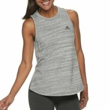 NWT adidas Women's Sport 2 Street Grey/White Tank Top DU1924 MEDIUM Free Ship