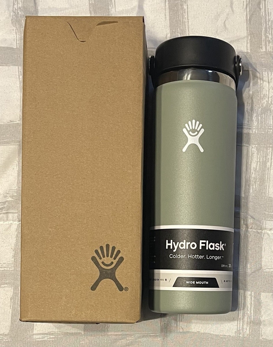 Hydro Flask 20 oz Wide Mouth Bottle with Flex Cap, Green Agave | eBay