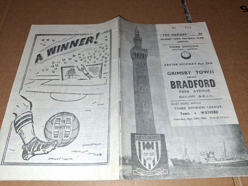 1961-1962 DIV.3 GRIMSBY TOWN V BRADFORD PARK AVENUE