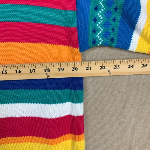 Talbots Womens Sweater M Striped Pullover Chunky Knit Long Cotton 90s Y2K Vintag - Picture 8 of 11