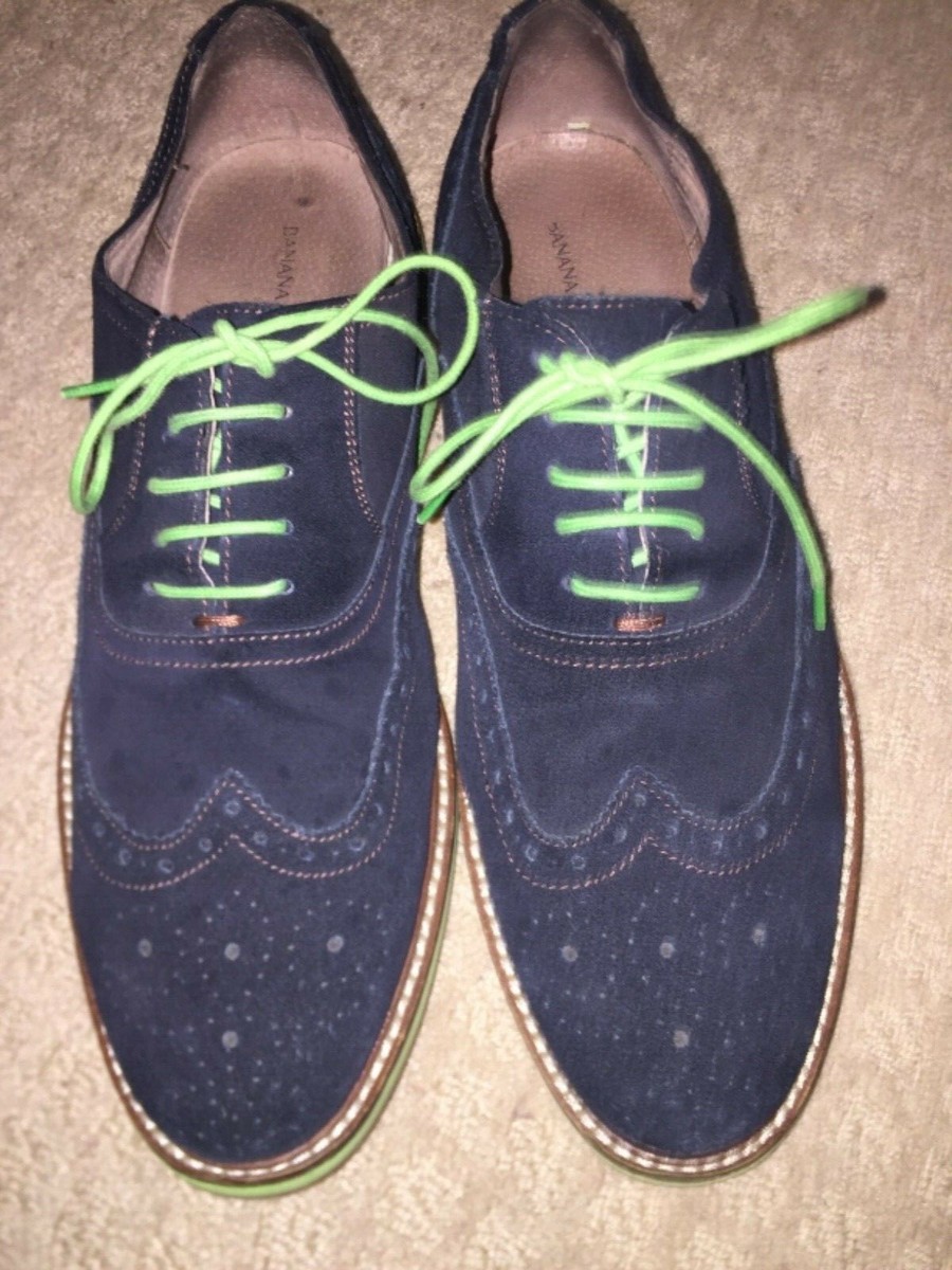 Banana Republic Men\'s Navy Blue Suede Wingtip Oxford Dress Shoes Size 10M Banana Republic men main image 4