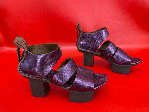 Sandalias Trippen Plataforma Brillo Súper Metálicas Texturizadas Púrpura Talla EU 38 US 7.5 - Imagen 5 de 20