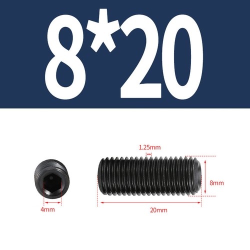 Black Concave Point Grub Screw Stainless Steel Hex Socket Set Screws M3 - M12 - Picture 56 of 83