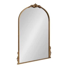 Kate and Laurel Myrcelle Traditional Arched Mirror; 25 x 33; Gold; Decorative...