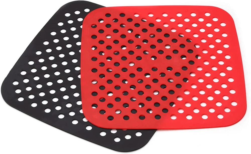 Air Fryer Silicone Liners 2 Pack Reusable Food-Grade Silicone Heat Resistant Mat