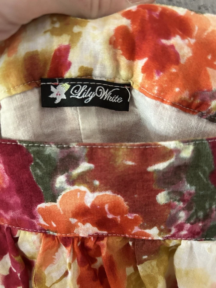 Minifalda blanca lirio para mujer talla S Cottagecore floral boho multicolor arte años 90 Foto 2 de 3