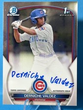 Derniche Valdez Auto 2023 Bowman Chrome 1st Bowman! Card CPA-DV Cubbies!!
