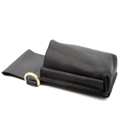 Profi Kellner Tasche EC Kartenlesegerät Holster Voll Leder Kellnertasche Schwarz