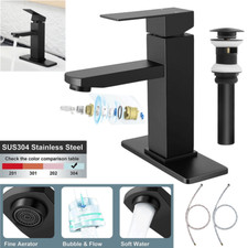 Waterfall Spout Bathroom Sink Faucet Single Handle Hole Vanity Mixer Taps New