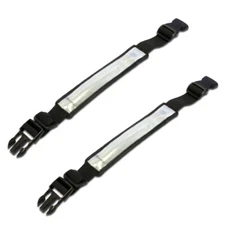 MaximalPower Reflective Fiber Optic Red LED White Stretch Safety ARM BAND x2