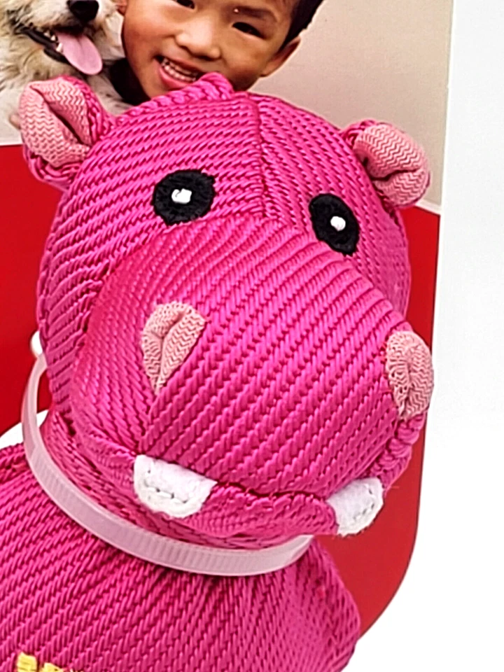 Kong Wubba Friends Balístico Pequeño Hipopótamo Chirriante Perro Juguete para Buscar Foto 2 de 4