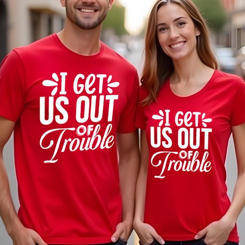 T-shirt uomo e donna Trouble Maker Best Friends Day Bestia abbinata BFF #BFD - Foto 10 di 29