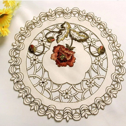 Mesa de comedor de encaje floral bordada alfombra tapetes boda fiesta decoración del hogar - Imagen 38 de 50