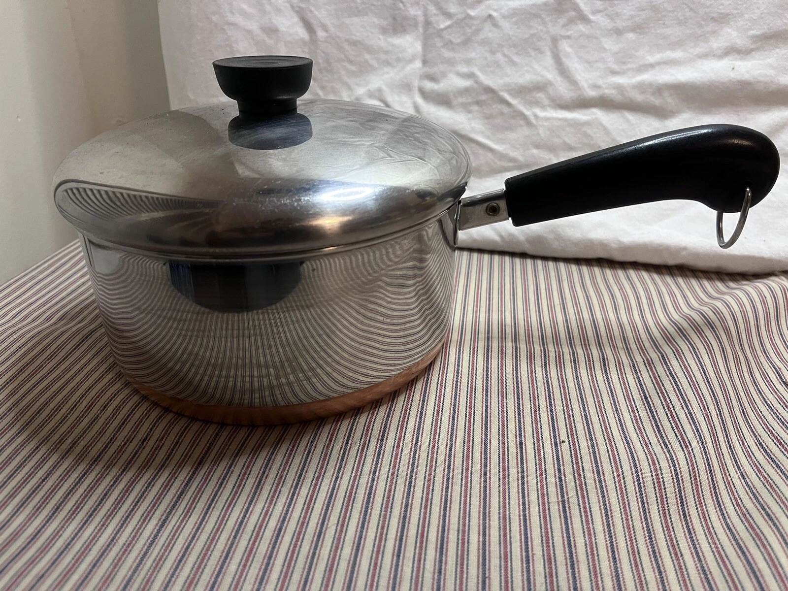 Vintage Revere Ware 2 Qt Sauce Pan Pot With Lid Copper Bottom 1801 Clinton IL US