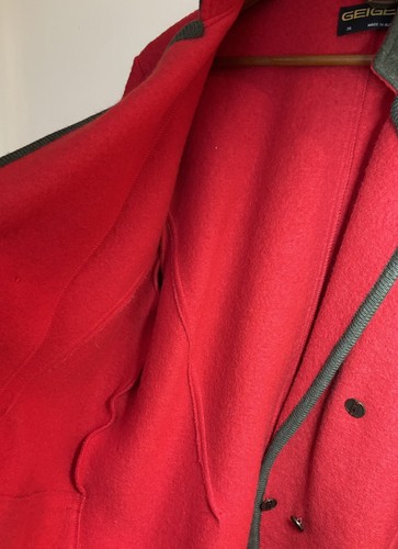 Women's Vintage Geiger 100% Wool Jacket/Blazer Long sleeve Red size 36 - Picture 9 of 12