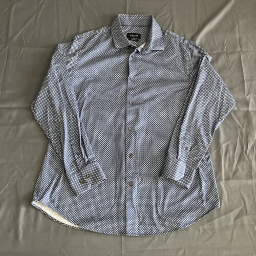 Bugatchi Men's Large OoohCotton Tech 8-Way Stretch Paisley Long Sleeve Shirt - Picture 4 of 8