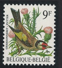 Belgium Eurasian goldfinch Bird Buzin  Chardonneret  9f Typo paper 1986 MNH