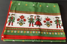 Vintage Kolf Austrian Folklore Christmas Tablecloth 50" x 62"
