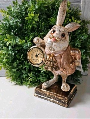 Alice Verrücktes Kanninchen Hasen mit  funktionsf. Uhr Ostern Clayre & Eef
