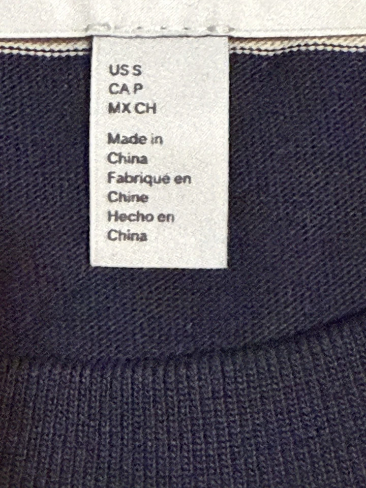 COS Colección de Estilo Medianoche Azul Marino Blanco Rayas Timbre Camiseta Talla S Foto 3 de 3