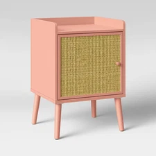 Rattan & Wood Nightstand Rose Pink - Pillowfort