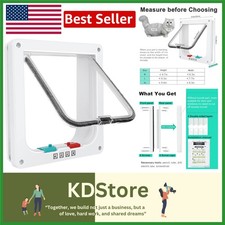 Weatherproof Pet Door 4-Way Lock Cat Flap for Sliding  Wall Install Large