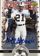 CLIFF BRANCH SIGNED 2005 UPPER DECK NFL LEGENDS FOOTBALL CERTIFIED AUTO CARD
