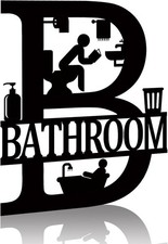 Metal Bathroom Signs Wall Decor 12x14 Inch Black Bathroom Wall Art Farmhouse
