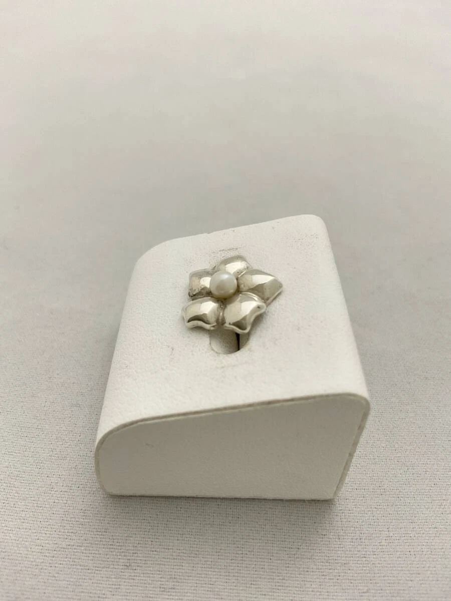 Authentische Tiffany & Co. Perle Blume Einzel Ohrring Sterlingsilber 925