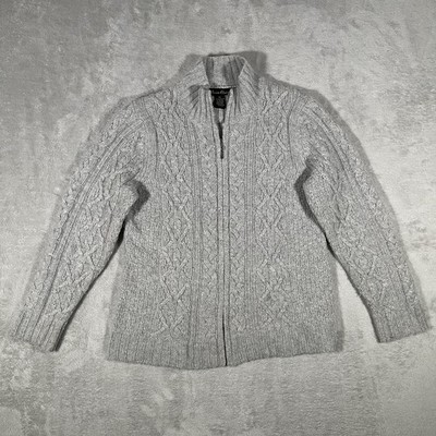 Vintage Marisa Christina Wool Angora Blend Cable Knit Full Zip Womens Sz XL