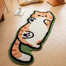 Orange Cat Shaped Funny Gift Rug - Soft Durable