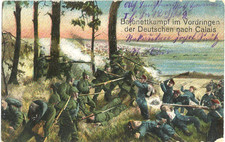 MILITARI - WW1 - 1914-15 Propaganda di guerra Scontro alla baionetta   -mis110