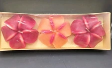 Pier 1 Imports 3 Piece Floating Candles Asian Spice Floral Flowers New