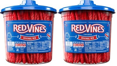 Red Vines Licorice Candy Original Flavor Soft 7 lbs (2-Pack of Jars),