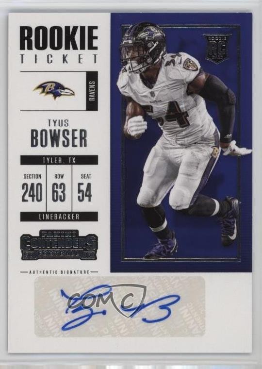 2017 Panini Contenders Rookie Ticket Tyus Bowser #193 Rookie Auto RC 7eo