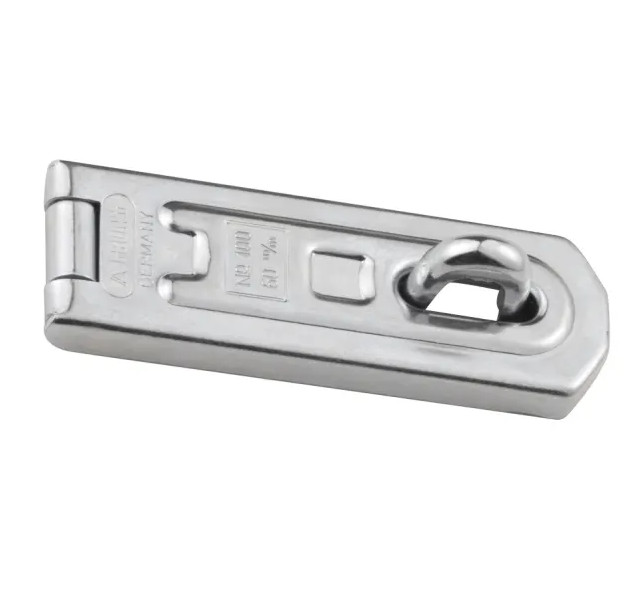 ABUS Hasp 100/60 for Padlocks - Steel, Security Level 4, Silver | Robust steel hasp with concealed screws for flush single-action doors - 60 mm length, 20 mm width, 7 mm eyelet - Image 5