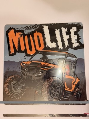 Mud Life Embossed Metal Sign 12x12 UTV Side by Side Off-Road Decor Garage NEW