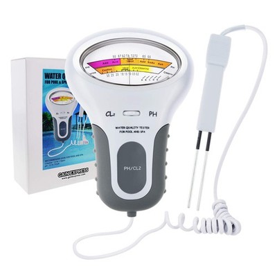 2-in-1 Chlorine & PH Meter Swimming Pool Tester, CL2 Level Meter Test Spa Wat...