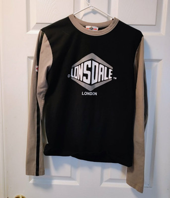 LONSDALE LONDON  LONG SLEEVE T SHIRT TEE SIZE SMALL S BLACK