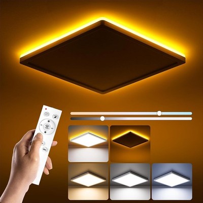 BLNAN LED Ceiling Light, Flat, Dimmable, 24 W Ceiling Light with Remote Control