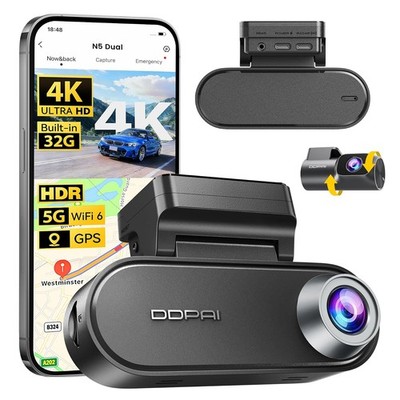 DDPAI 4K Dash Cam Front and Rear 2160P+1080P 5G WiFi