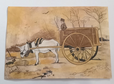 Vincent Van Gogh Drawing on paper (Handmade) signed and stamped mixed media.