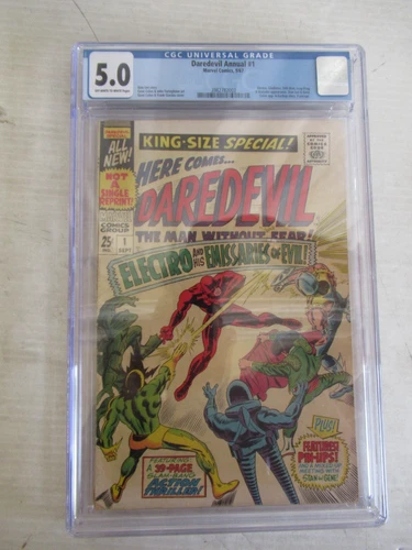DAREDEVIL ANNUAL #1 BY MARVEL CGC 5.0 GRADED COMIC 9/67 APP ELECTRO, GLADIATOR
