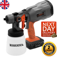 Terratek 18V Cordless Paint Sprayer for walls and ceilings Spray Gun for Fences