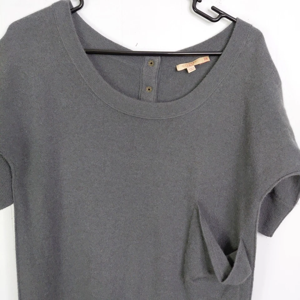 Calypso St Barth Dress Womens XS Cashmere Short Sleeve Gray Super Soft Comfy - Image 3 of 4