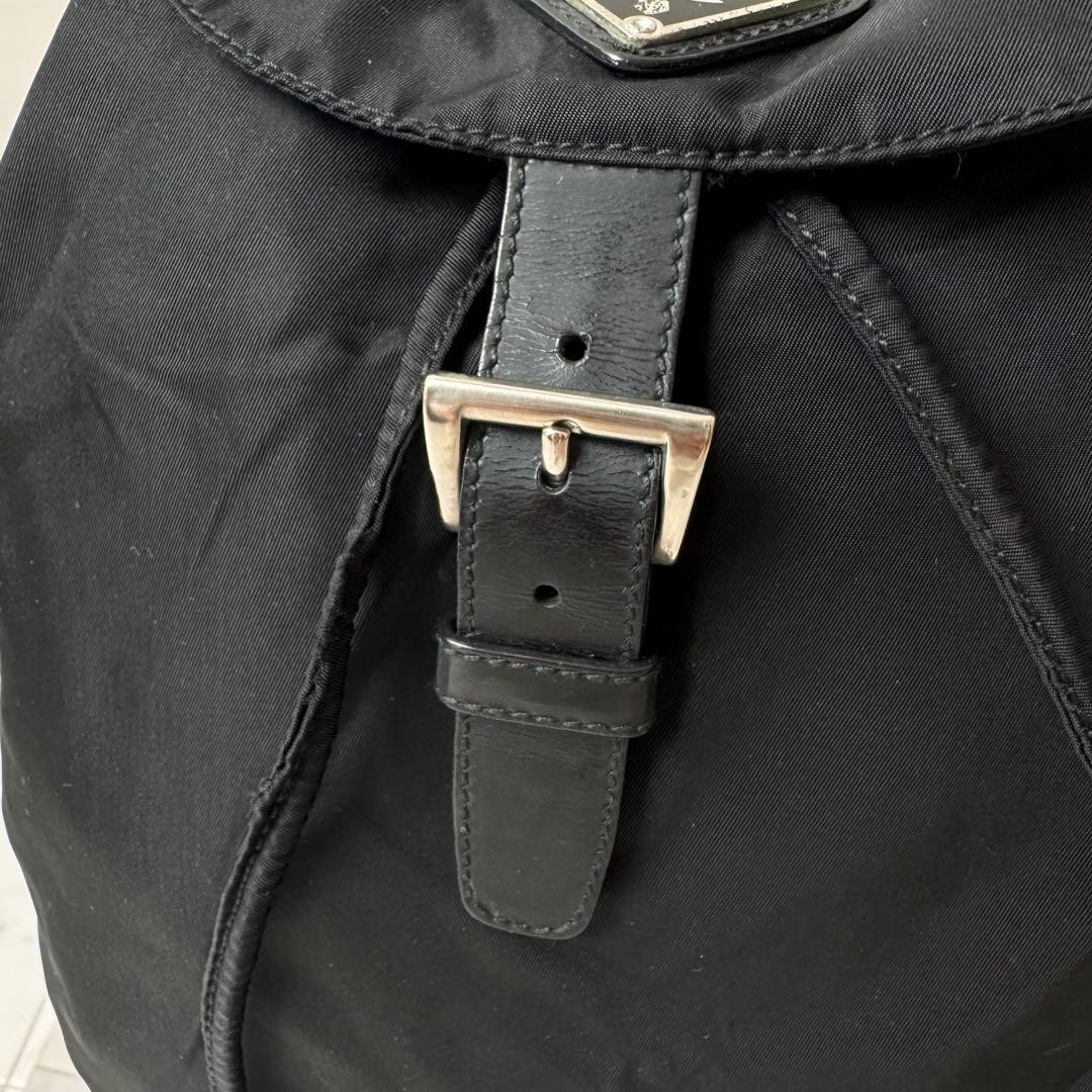 PRADA Backpack Triangular Logo Tessuto Nylon Blac… - image 9
