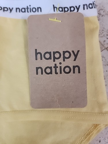 New W/ Tags 2 Pair Happy Nation Girls Comfy Cotton Logo Hipster Underwear Large - Picture 7 of 7